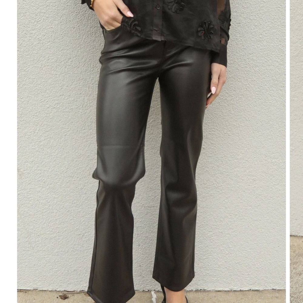 Women's Black Faux Leather Pants
